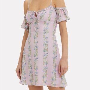 Intermix 100% silk off the shoulder mini dress - Lilac - 8